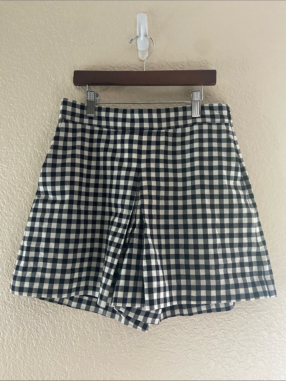 Madewell Black and White Gingham Skort